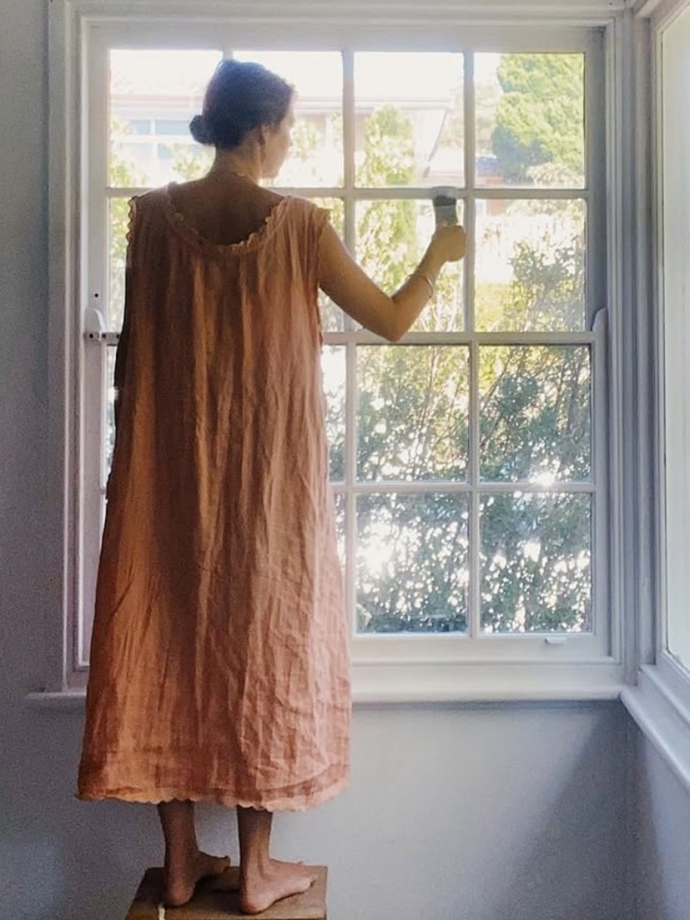 Dazed but Amazed French Slip Dress Brown